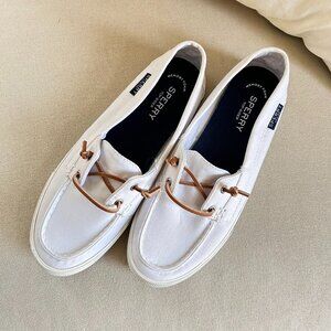 NEW Sperry Top-Sider Women's Lounge Away Sneaker, White, size 10 NWT